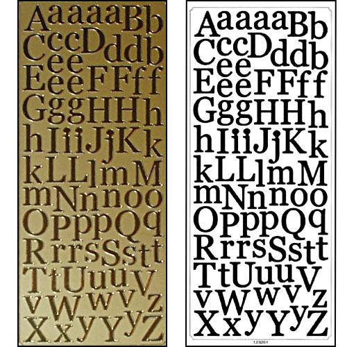 Stickers Peel Off’s Alfabet Guld Siffror Klistermärken