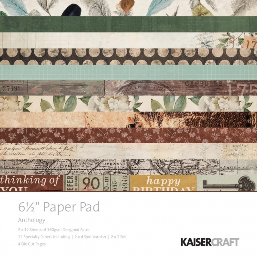 Paper Pad 6"x6" Kaisercraft Anthology Scrapbooking Papper