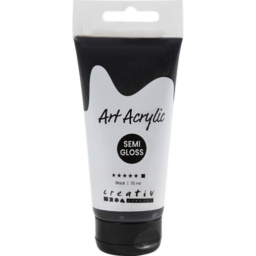Pigment Art Acrylic Black Opaque Fade Resistant 75 ml Studiofärg