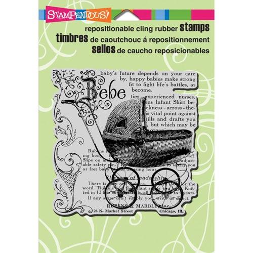 Cling Rubber Stamp Baby Elements Stampendous Stämplar Embossing