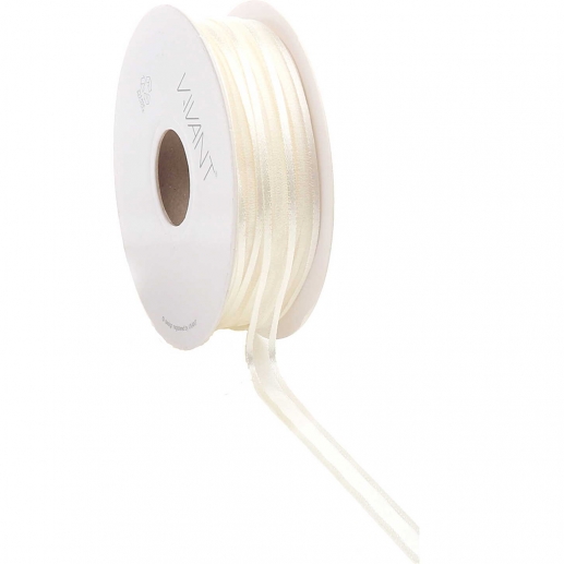 Band Organza Edge Prego 10mm Creme Organzaband