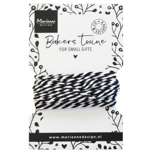 Band Bakers Twine - Black White - 5 meter