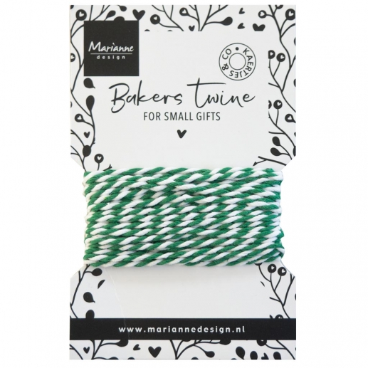 Band Bakers Twine - Green White - 5 meter