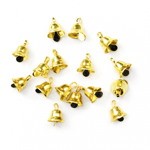 Klocka 11 mm Liberty Bell Guld Bjällra 16 st Juldekorationer DIY