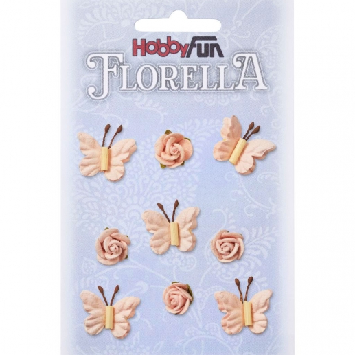 Blommor & Fjärilar Florella - Rosa - 9 st