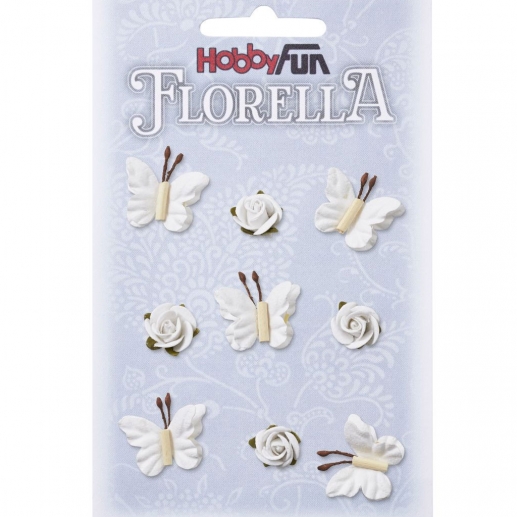 Blommor & Fjärilar Florella - Vit - 9 st