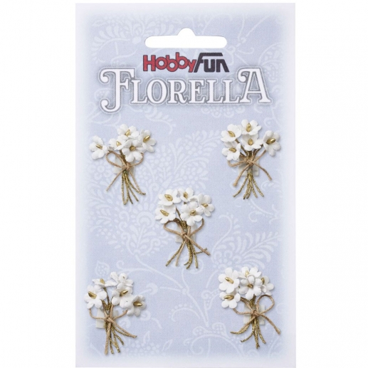 Blommor Florella Dekoration 5 Buketter för pyssel, scrapbooking