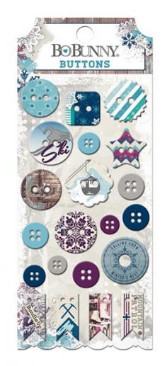 Buttons Knappar Bo Bunny Altitude Self-Adhesive Stickers