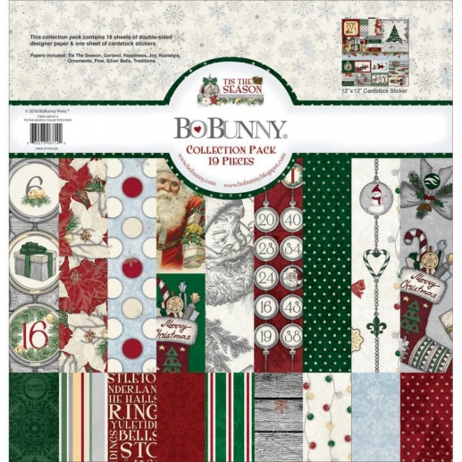 BoBunny Collection Pack 12"X12" Tis the Season Scrapbooking Papper