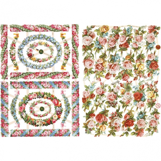 Bokmärken - Blommor & Rosor - 16,5x23,5 cm - 2 ark
