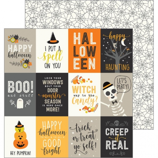 Papper Pebbles SpookyBoo Boo and Stuff Mönstrade Scrapbooking