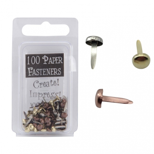 Brads 100 st Runda Mini, Metalliska Färger Påsnit