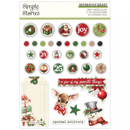 Decorative Brads - Simple Vintage Believe - 27 st