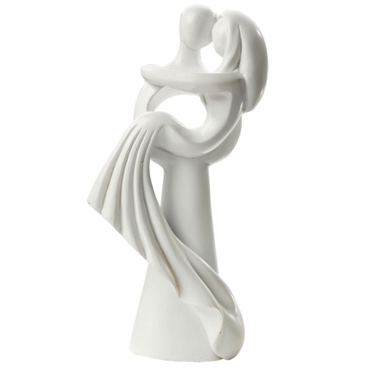 Brudpar Tårtdekoration Vit - Elegant Omfamning - 10 cm