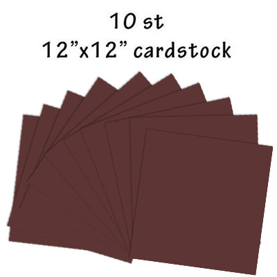 Paket Pris 10 st släta cardstock 30,5x30,5 Brun 12"x12"