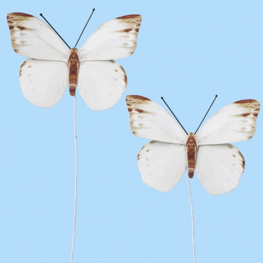 Dekorativa Fjärilar 2 st 65x50 mm Vit III Dekorationer DIY