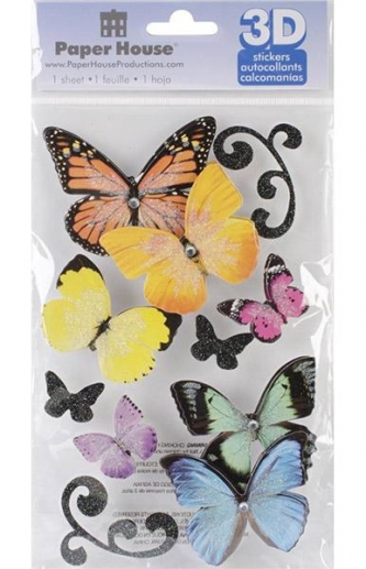 3D Stickers Butterflies Paper House Klistermärken