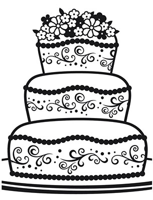 Embossing Folder Fancy Cake Bröllop Kärlek Alla Hjärtans Dag