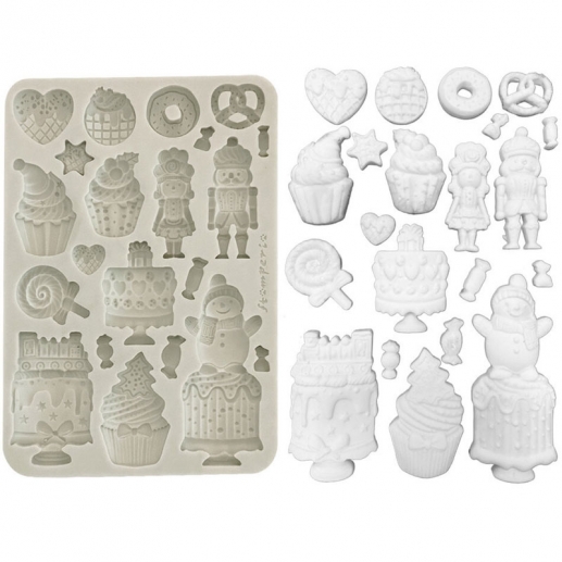 Silikonform A5 - Cakes - Candy Christmas - Stamperia