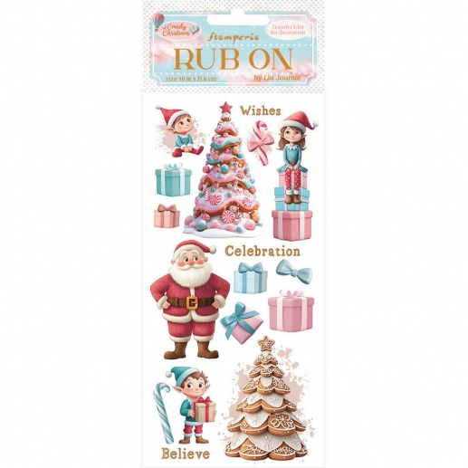 Rub Ons - Candy Christmas Santa Claus - Stamperia