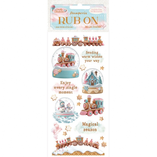 Rub Ons - Candy Christmas Snowglobes - Stamperia
