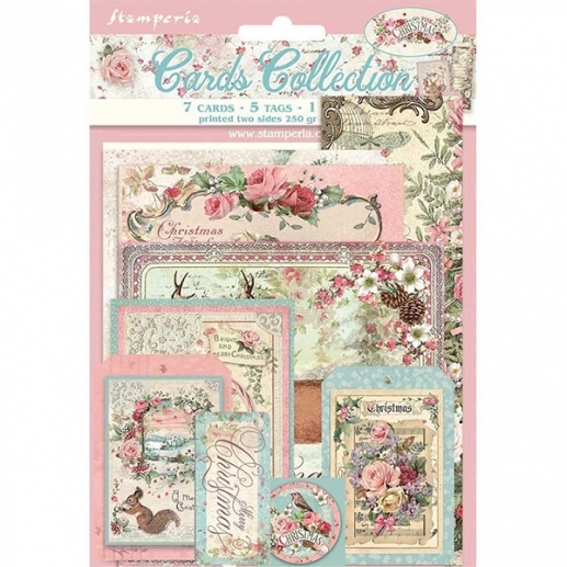 Cards Collection Stamperia - Pink Christmas - 6x12 Tum