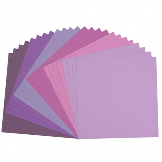 Cardstock Paket Florence - Lila Färger - 24 ark