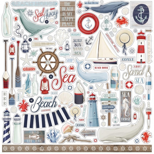 Cardstock Stickers Carta Bella - By the Sea