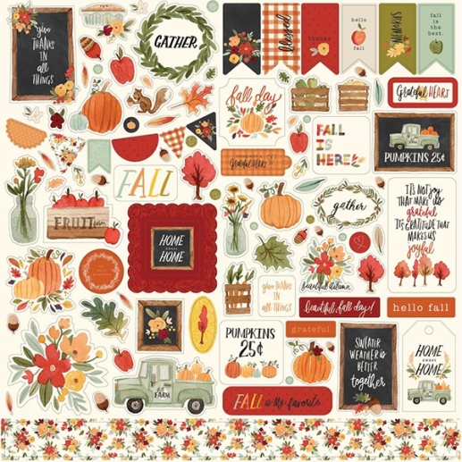 Cardstock Stickers Carta Bella - Hello Autumn - 12x12 Tum