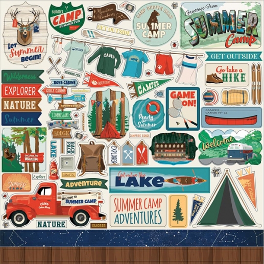 Cardstock Stickers Carta Bella - Summer Camp