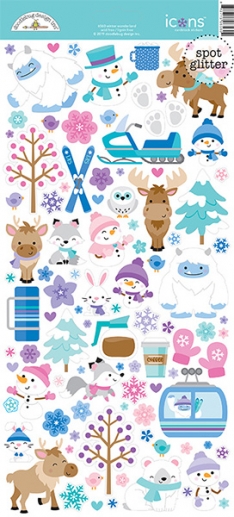 Cardstock Stickers Doodlebug - Winter Wonderland - 12x6 Tum
