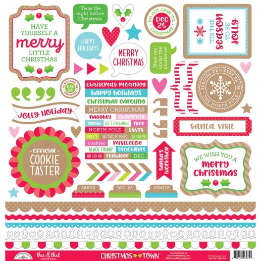 Cardstock Stickers Doodlebug - Christmas Town This & That