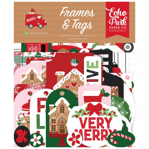 Die Cuts Frames and Tags Carta Bella - Santa's Christmas Delivery - 34 st