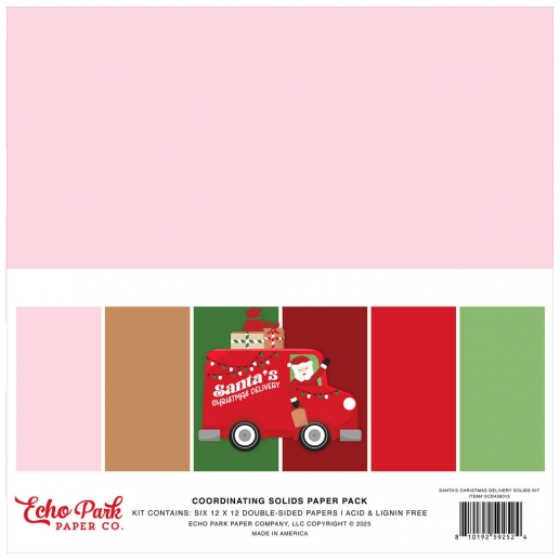 Paper Pack Carta Bella - Santa's Christmas Delivery - 12x12 Solids - 6 ark