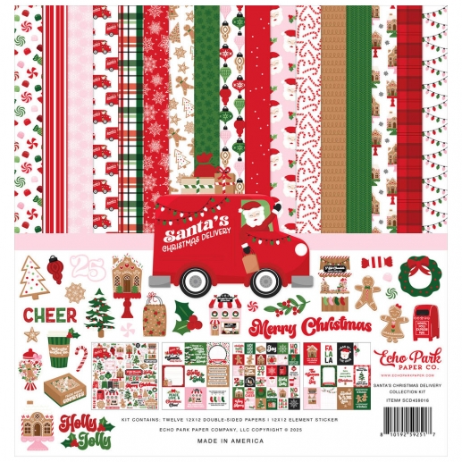 Paper Pad Carta Bella - Santa's Christmas Delivery - 12x12 Tum + Stickers