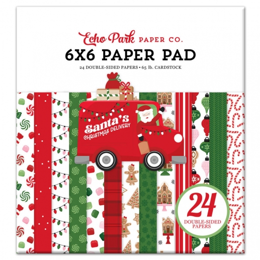 Paper Pad Carta Bella - Santa's Christmas Delivery - 6x6 Tum - 24 ark