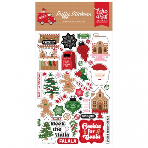 Puffy Stickers Carta Bella - Santa's Christmas Delivery