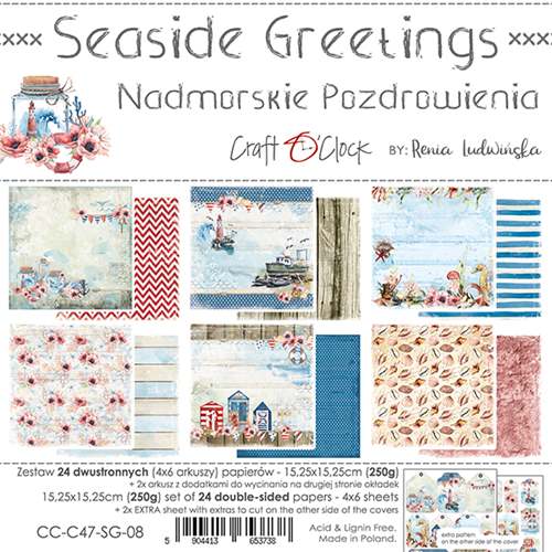 Paper Pack 12X12 - Craft O' Clock - Seaside Greetings
