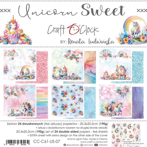 Scrapbooking Papper Craft O Clock - Unicorn Sweet