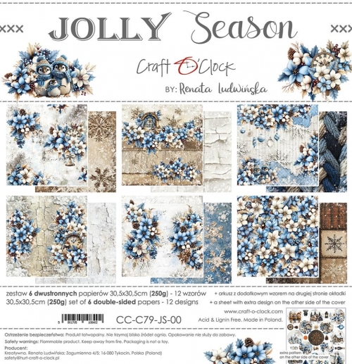 Paper Pad 12x12 - Craft O Clock - Jolly Season