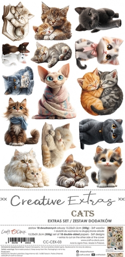 Paper Pack Set Cats - Craft O Clock - Klippark Katter