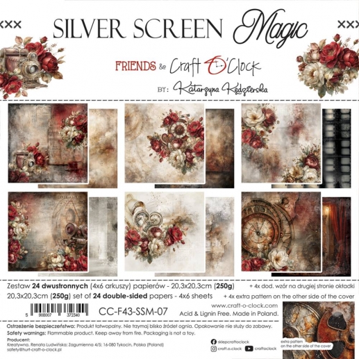 Paper Pad 8x8 - Craft O Clock - Silver Screen Magic