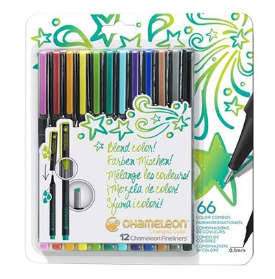 Chameleon Fineliners - Bright Colours - 12 st