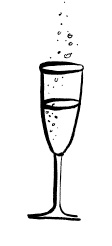 Stämpel EZ-Monterad Champagneglas Reprint Stämplar