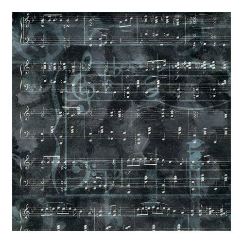Papper Paper House Charcoal Music Mönstrade Scrapbooking
