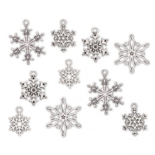 Metal Charms Berlocker - Snöflingor 10 st - Studio Light