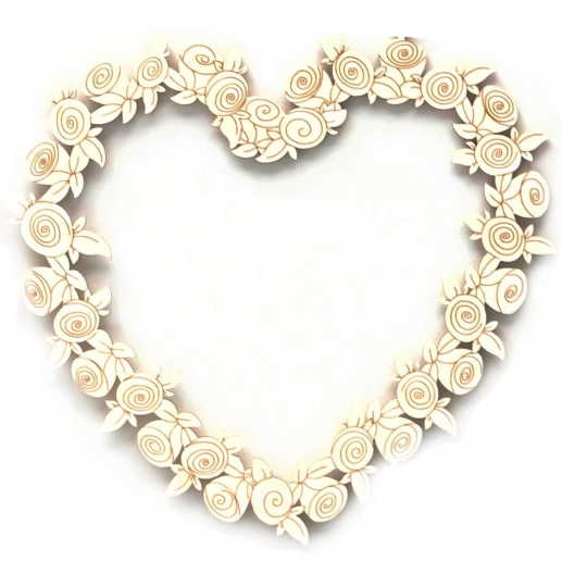 Chipboard Die Cuts - Flower Heart Wreath