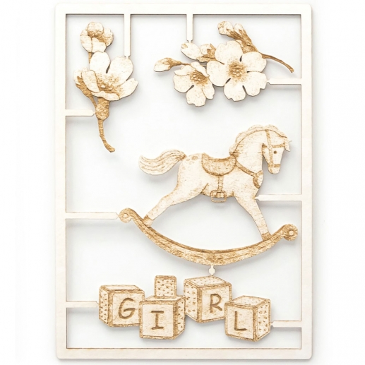 Chipboard Die Cuts - Baby Girl Set - 11x15 cm