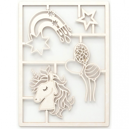 Chipboard Die Cuts - Unicorn Set - 11x15 cm