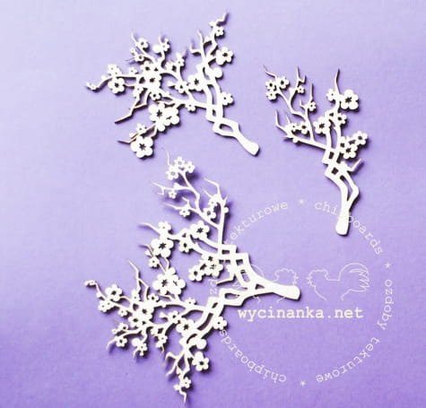 Chipboard Die Cuts - Gren av Körsbärsträd